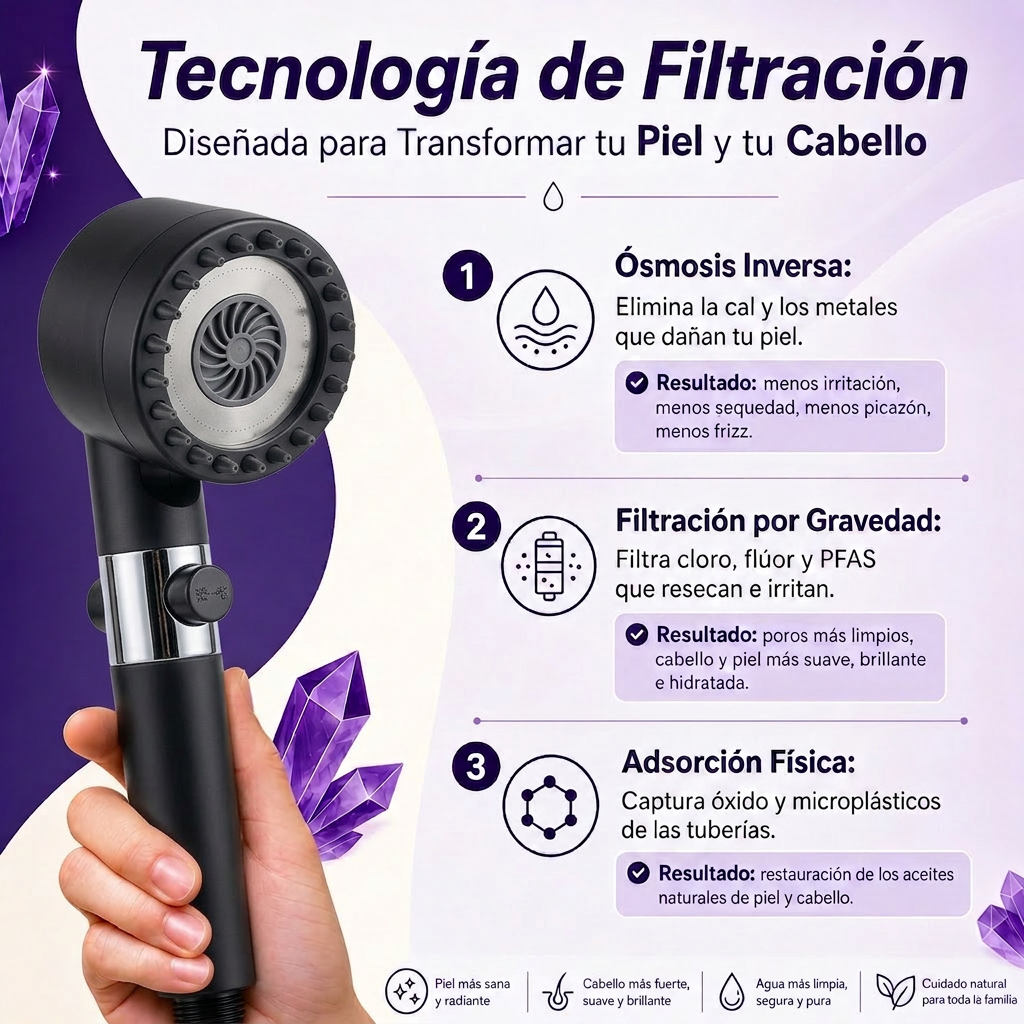 Cabezal de ducha de alta presión con filtro
